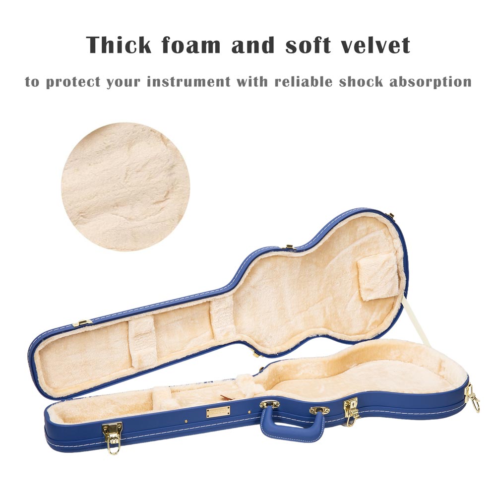 Crossrock Vibrant-Blue PRS SE guitar case, interior