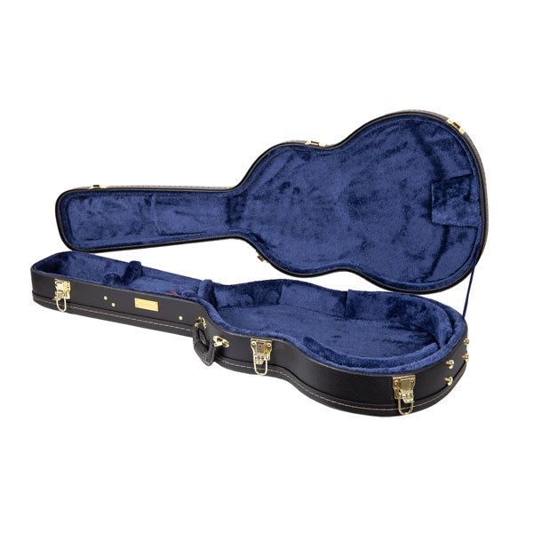 Crossrock CRW620PRSE black wood PRS SE solid body electric guitar case, interior view.