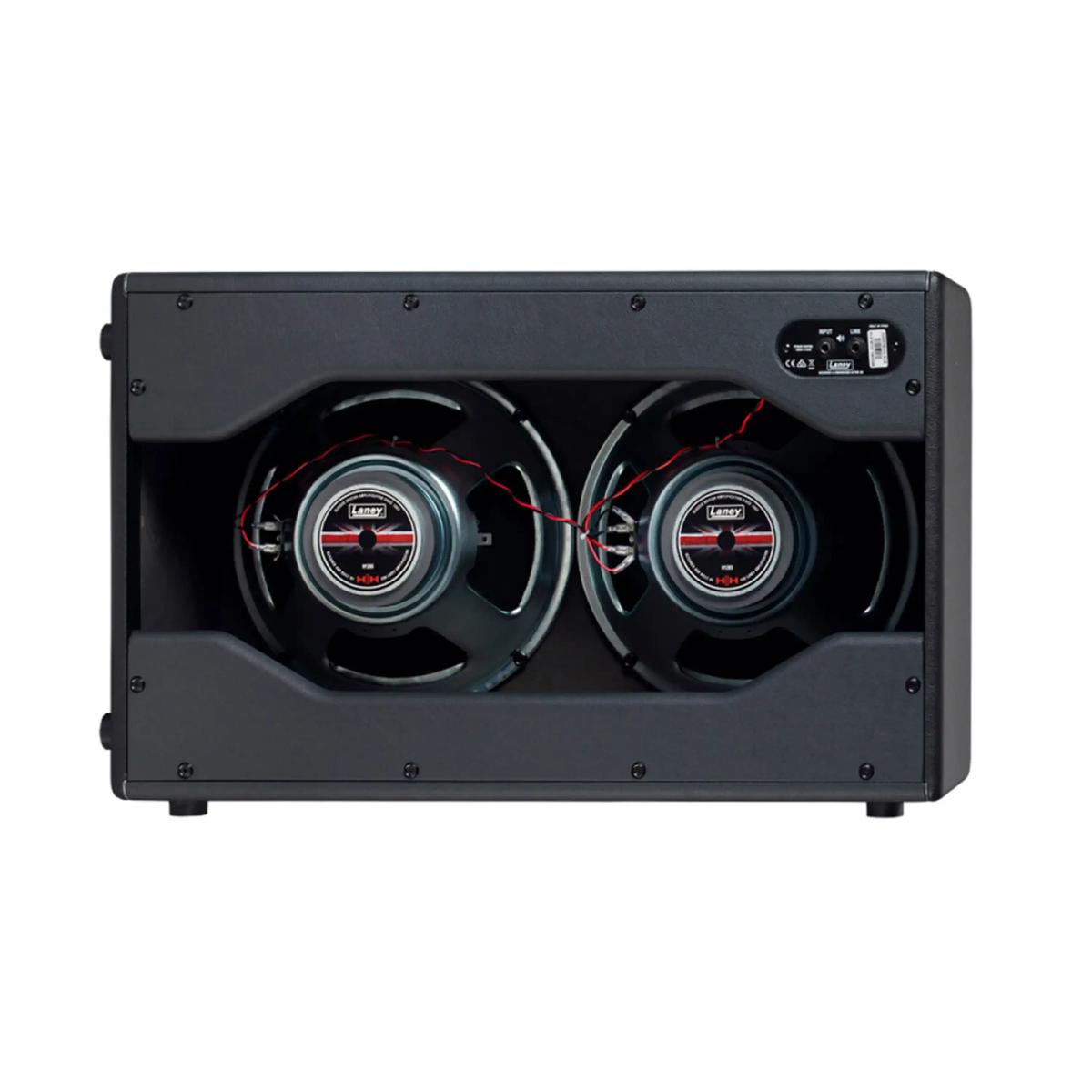 Laney Cub-212 open back cabinet, rear view showing two 12 inch speakers