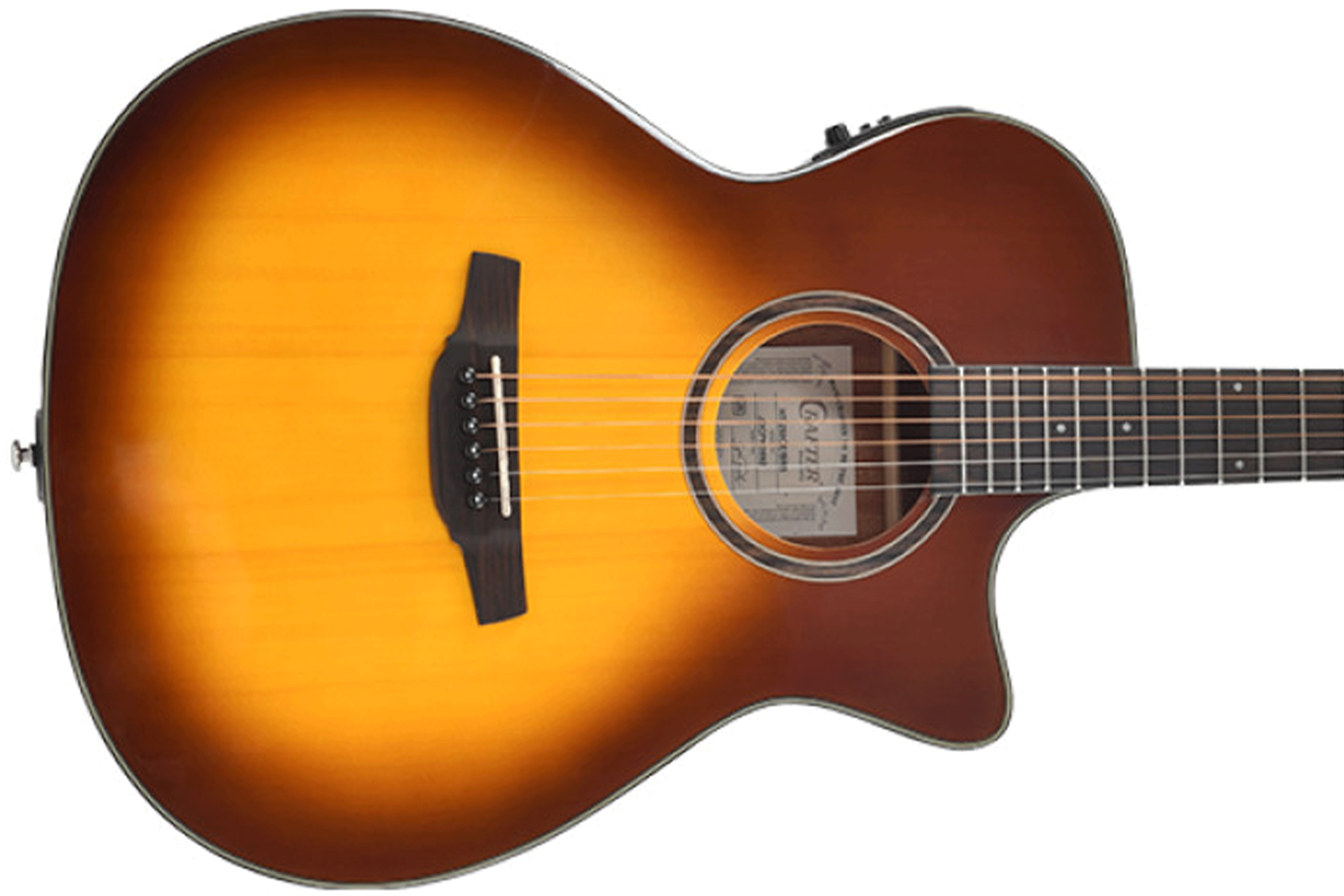 Crafter HT250-CE-BRS Silver Series 250 Orchestra Cutaway Acoustic-Electric Guitar - Brown Sunburst