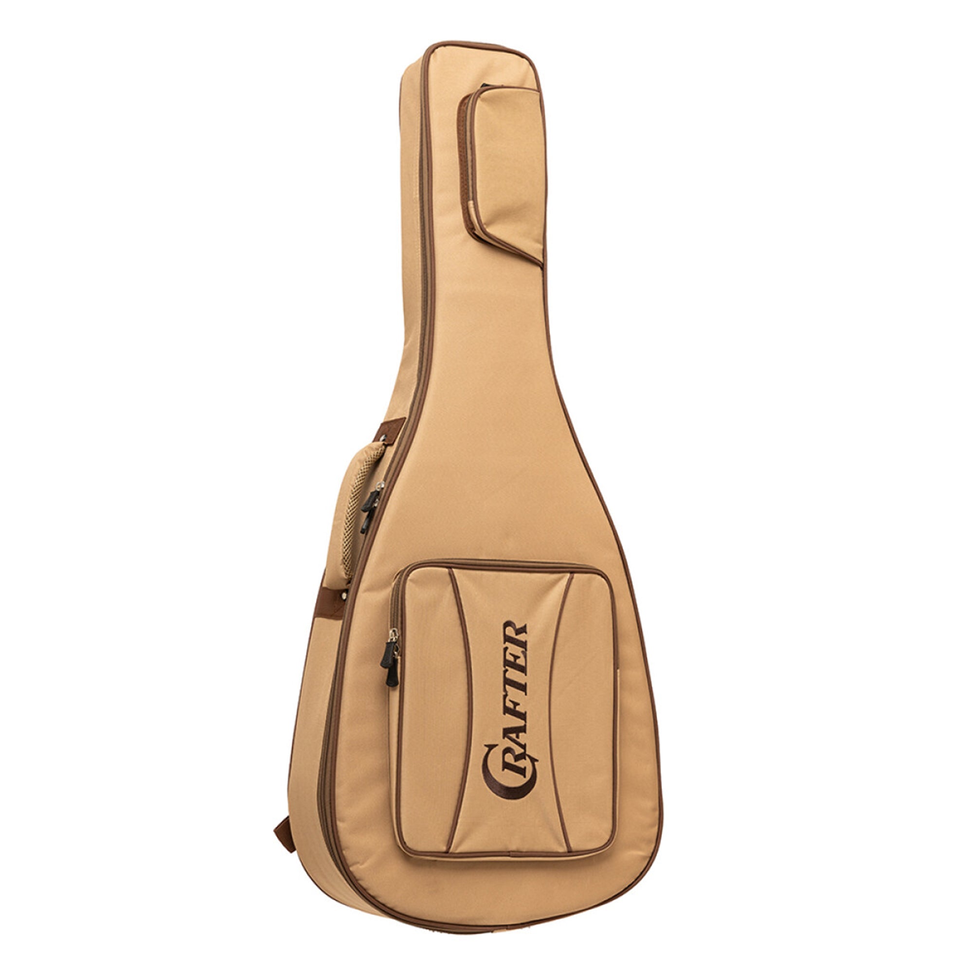 Beige guitar bag with 'Crafter' branding on a white background
