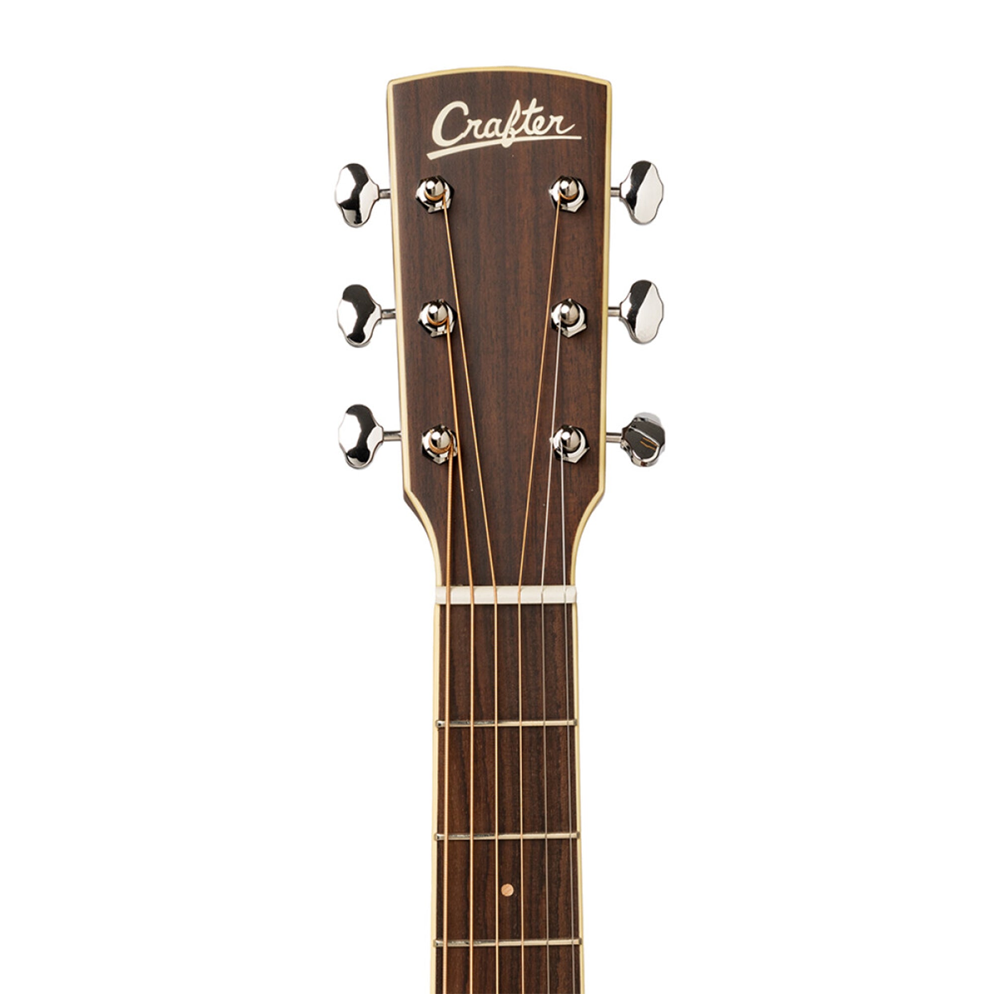 Guitar headstock with 'Crafter' branding on a white background