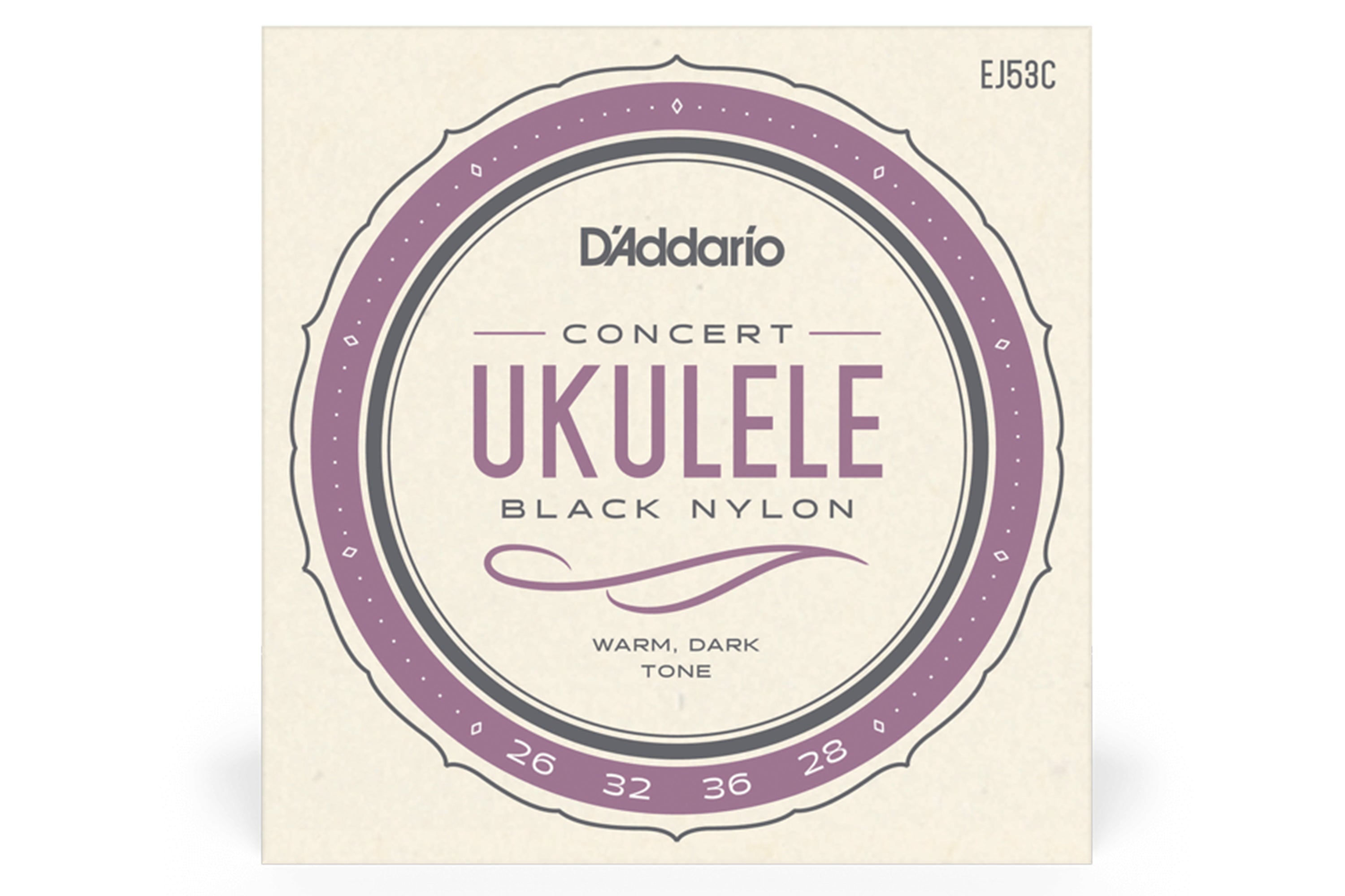 D'Addario EJ53C Black Nylon Concert Ukulele Strings - HIGH G