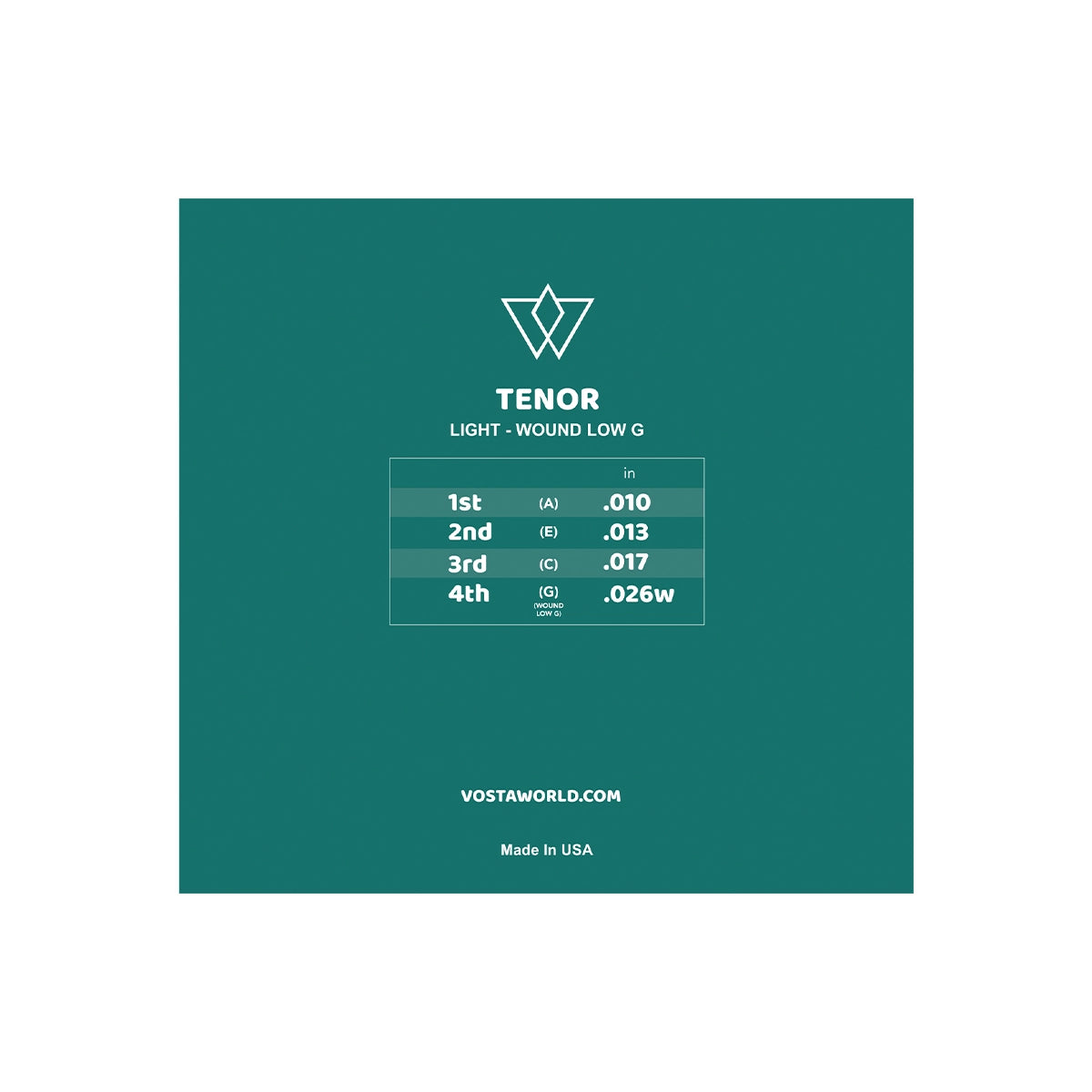 Vosta Light Low G Electric Tenor Strings 