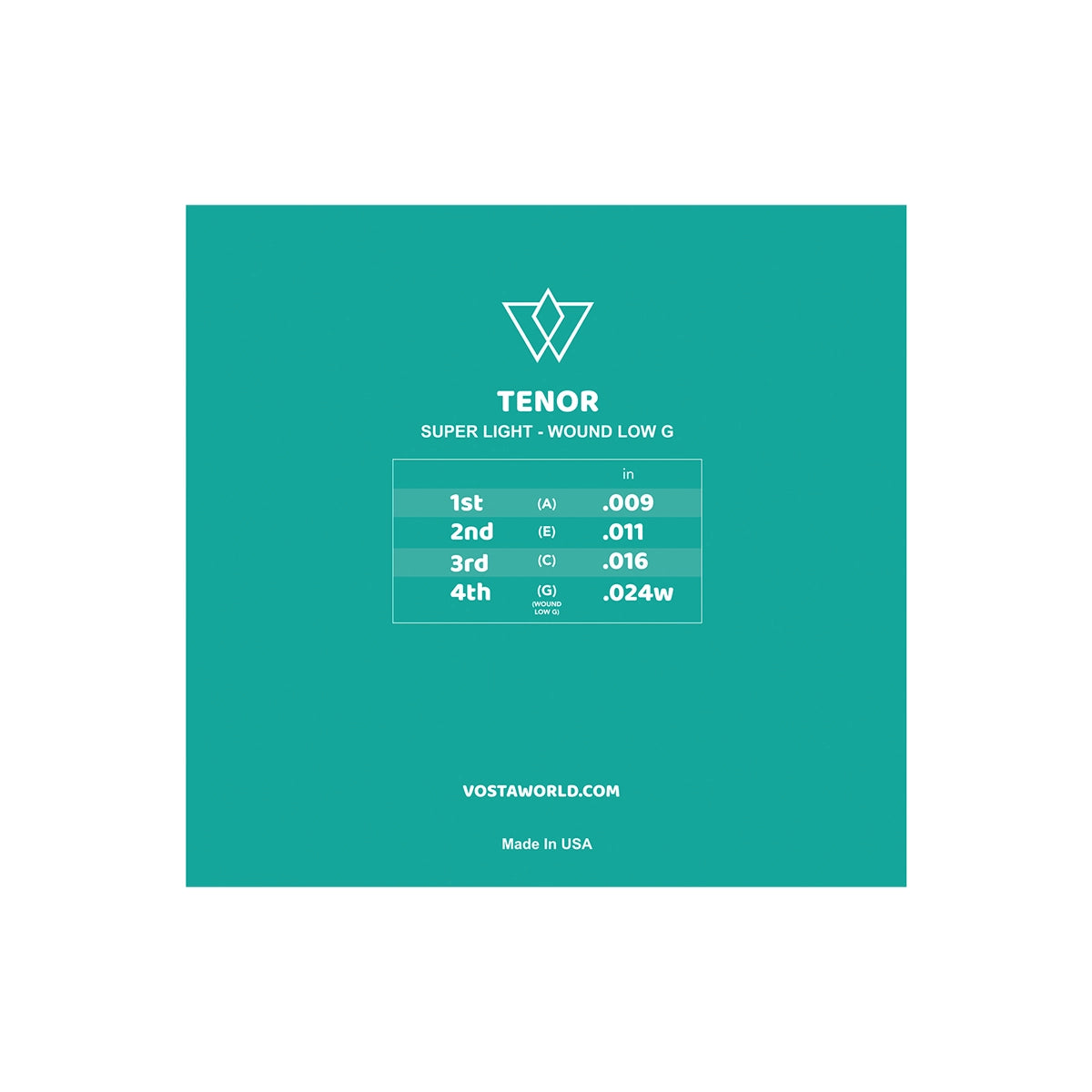 Vosta Super Light Low G Electric Tenor Strings 