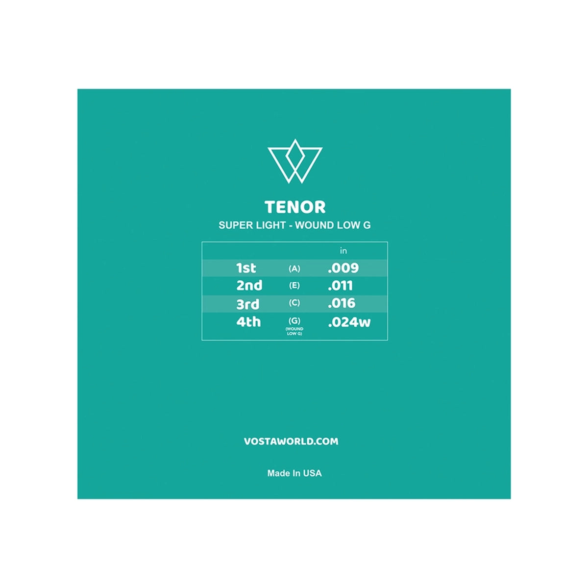 Vosta Super Light Low G Electric Tenor Strings