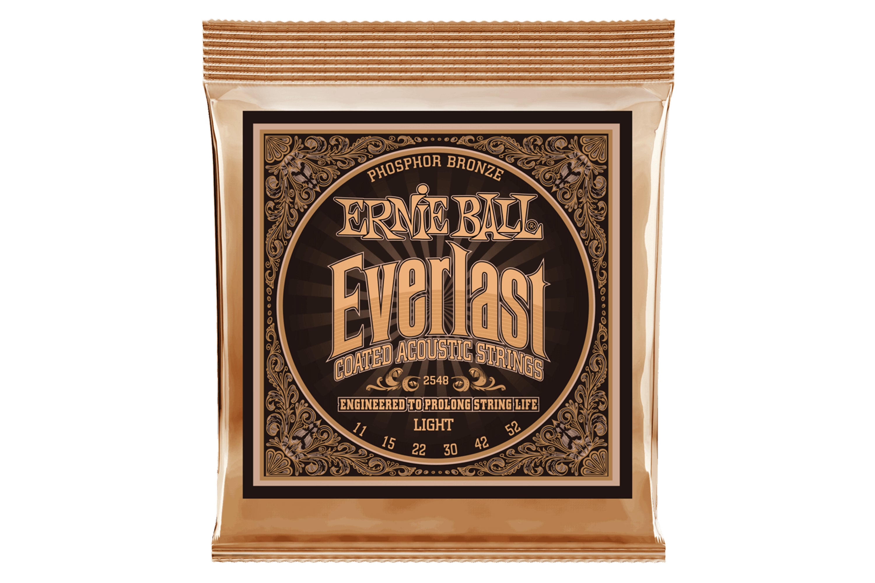 Ernie Ball Everlast Light Coated Phosphor Bronze Acoustic Guitar Strings - 11-52 GAUGE