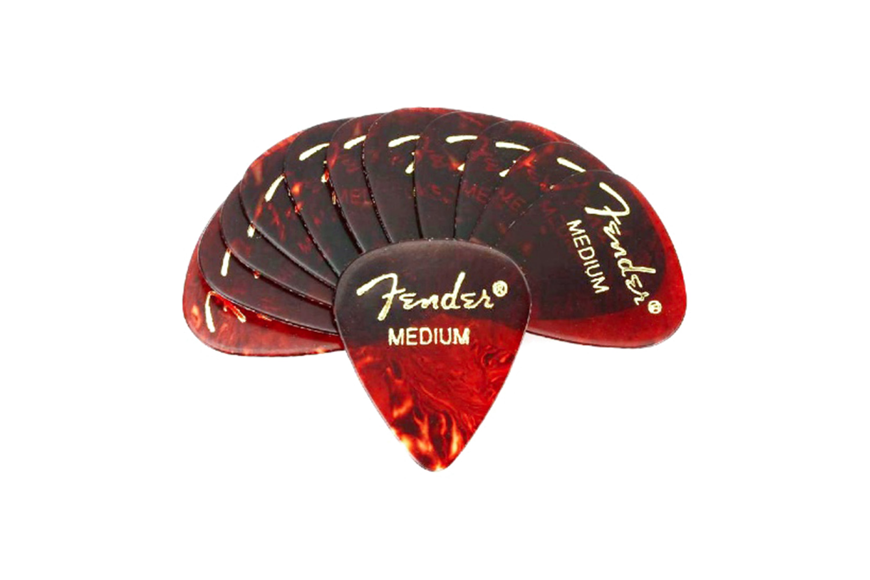 Fender Classic Tortoise Shell Celluloid Picks Medium - 12 Pack