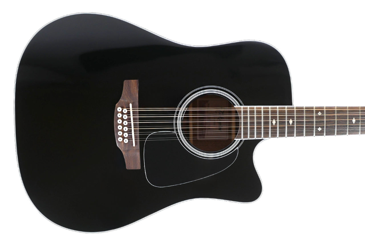 Takamine GD38CE-BLK Black 12-String Dreadnought Guitar