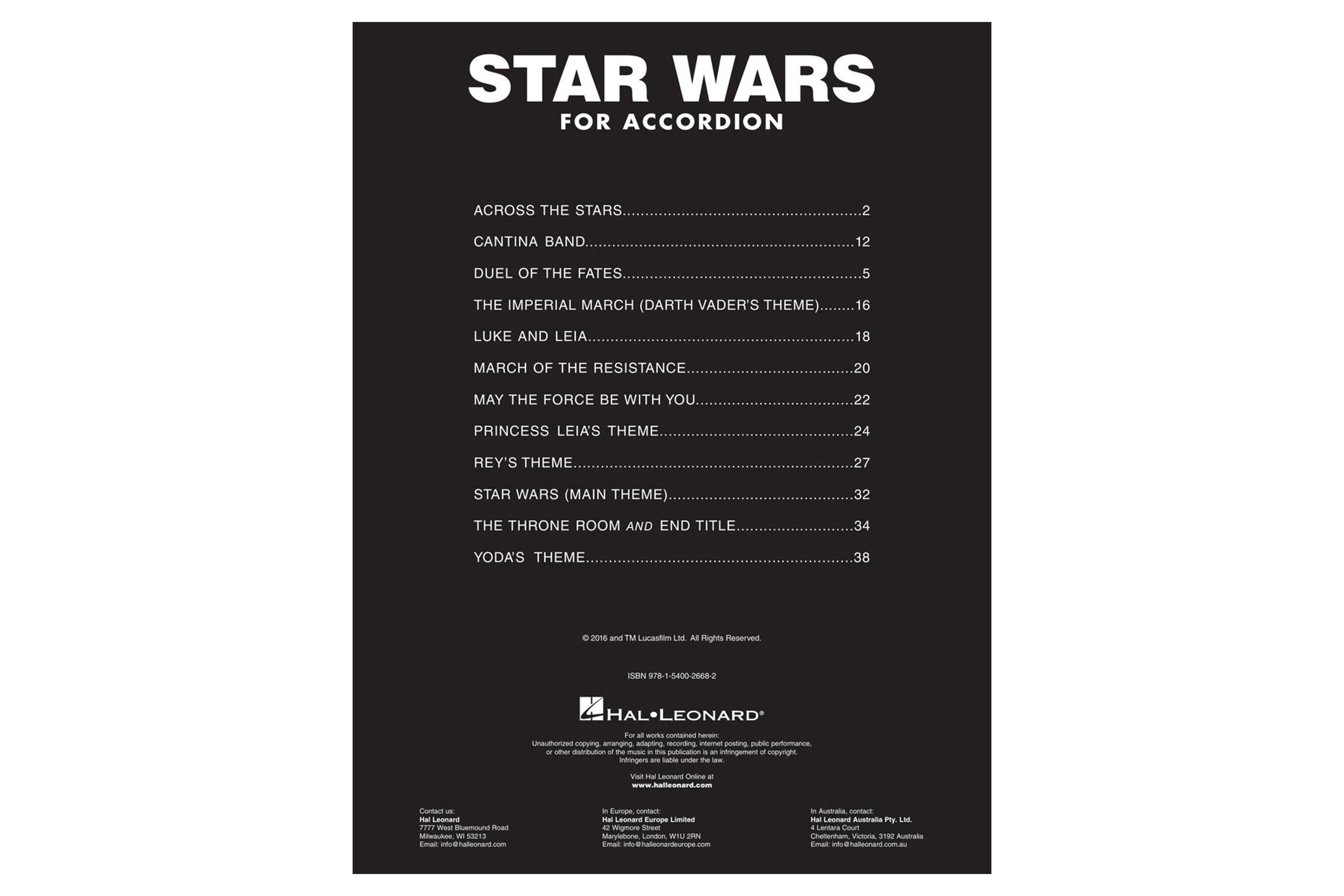 Hal Leonard Star Wars for Accordion 