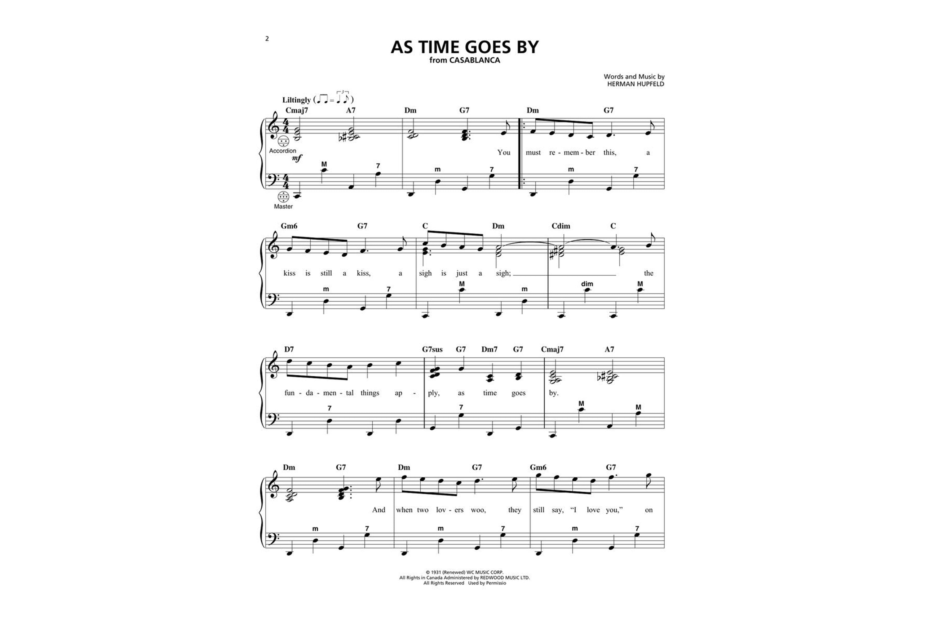 Hal Leonard Movie Songs For Accordion