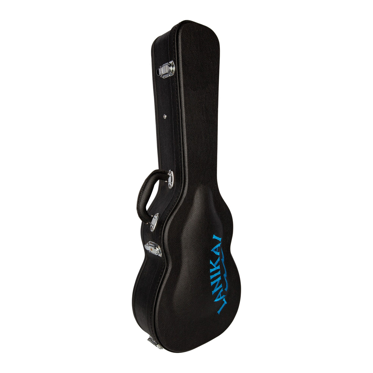 Lanikai HWC-B Baritone Ukulele Hardshell Wood Case, side view showing the arched top