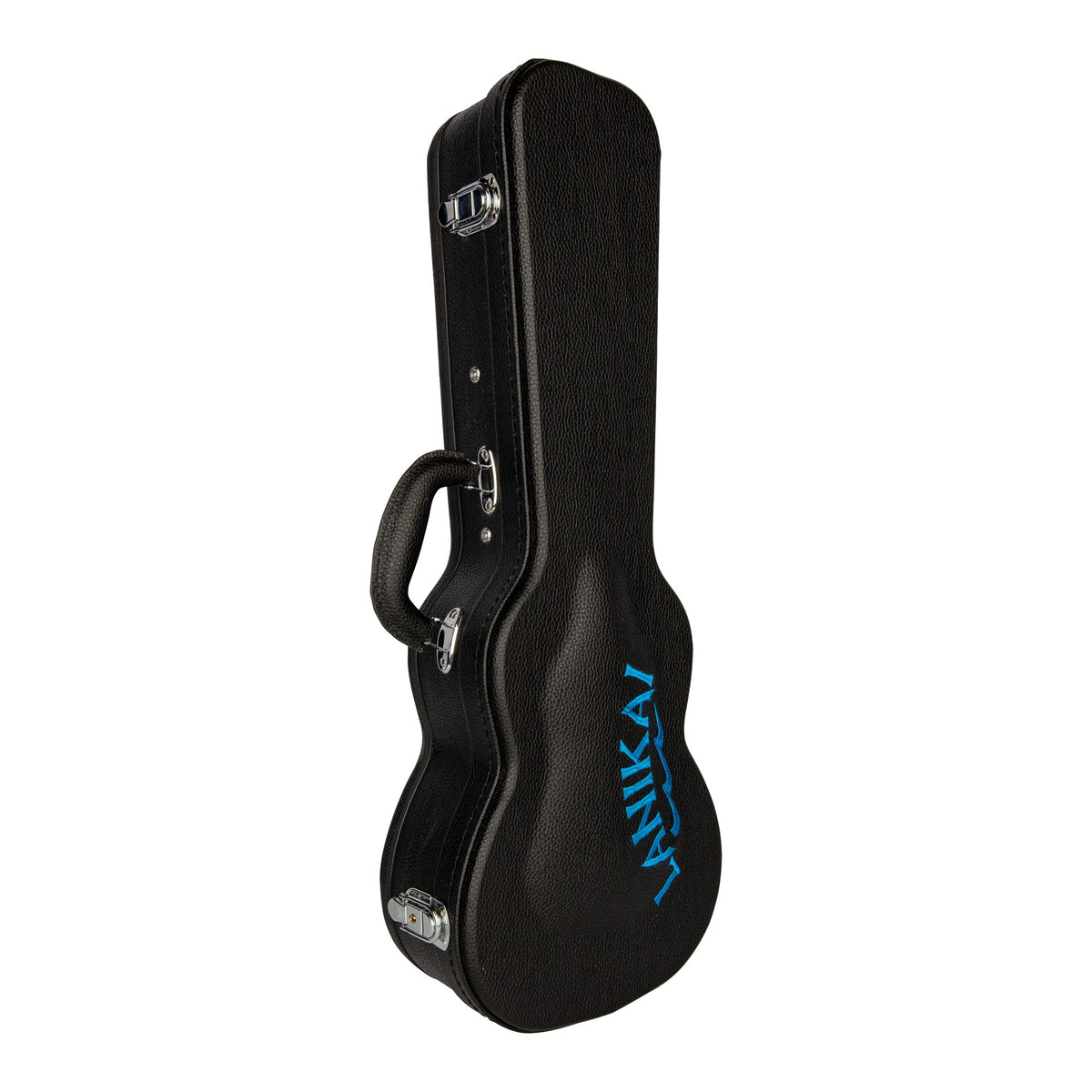 Lanikai HWC-C Concert Ukulele Hardshell Wood Case, side view showing the arched top