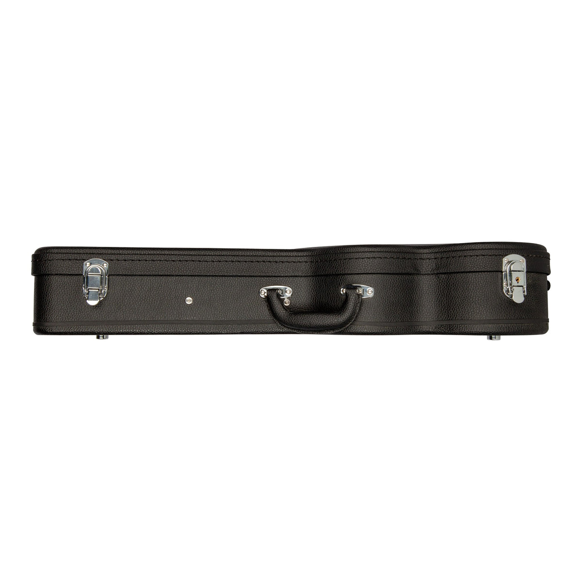 Lanikai HWC-T Tenor Ukulele Hardshell Wood Case, top edge view with handle and latches