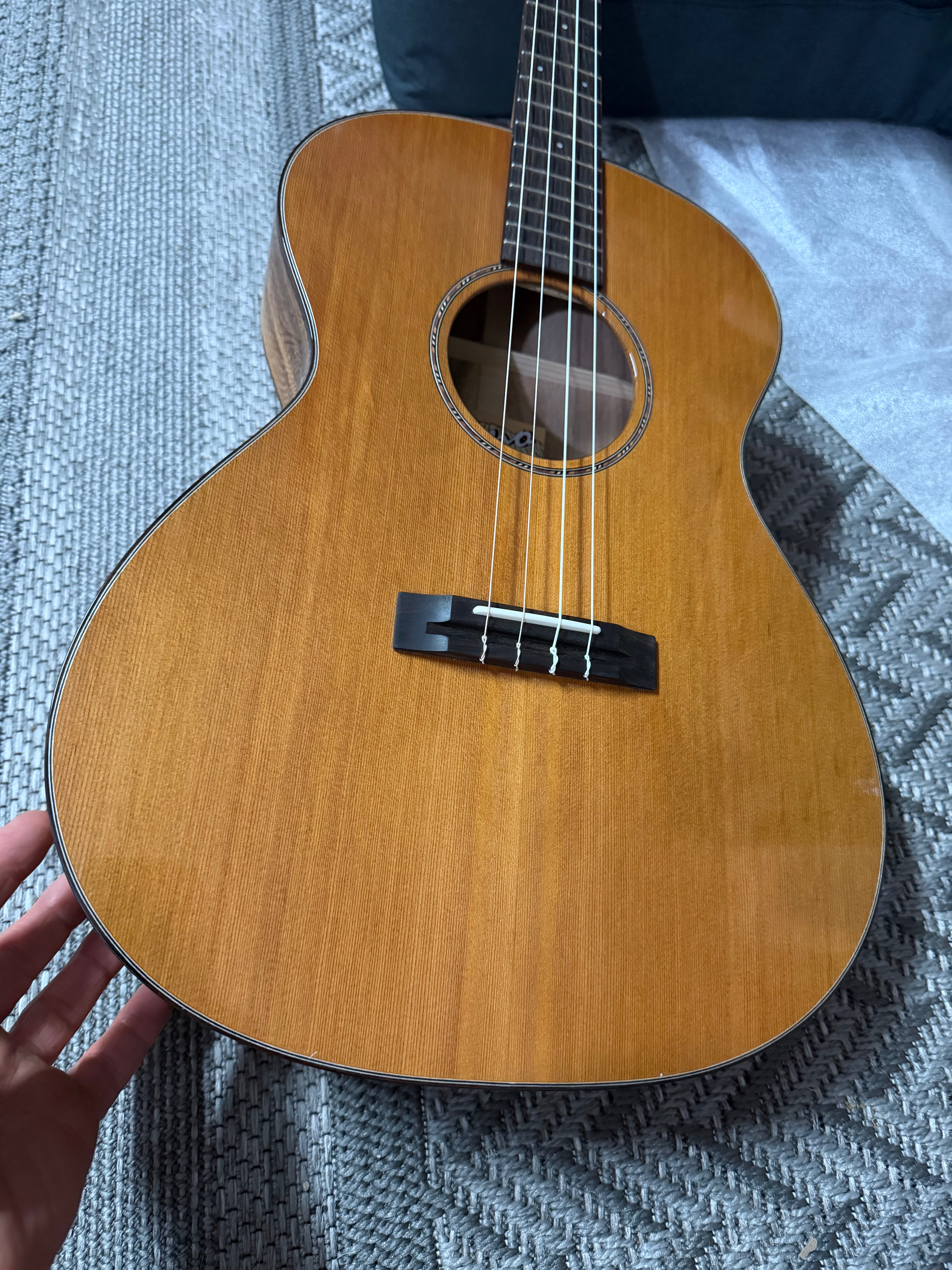Pono BN4-1 Solid Cedar & Acacia Big Baritone Ukulele - Lattice Bracing