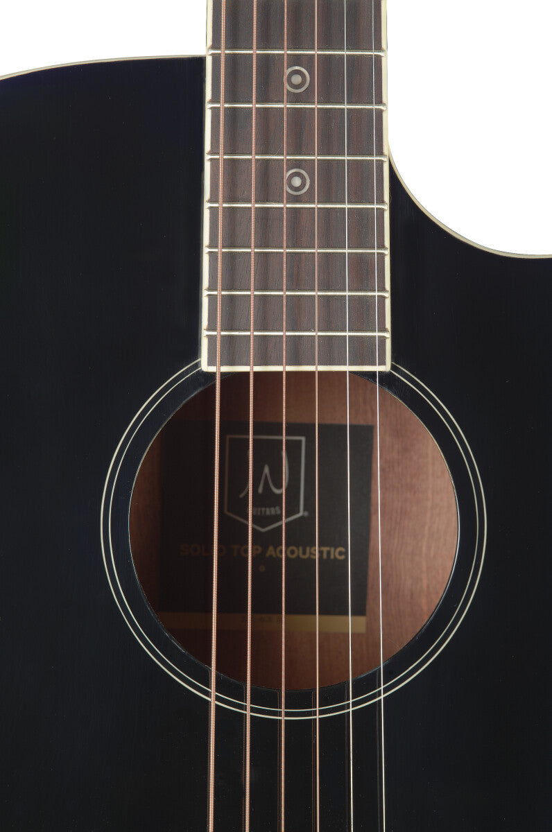 J.N Guitars Solid Spruce Top Black Acoustic Electric Guitar