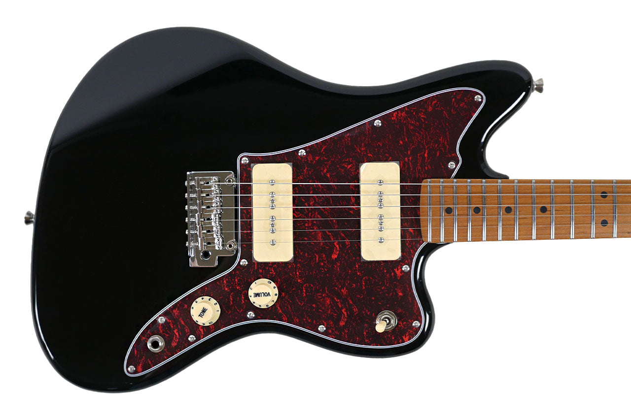 Jet JJ-300 P90 BK Black Offset Electric Guitar - Terry Carter