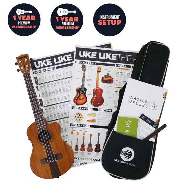 Kala JT-T-CE Tenor Ukulele — Complete Beginner Bundle with Online Courses & Accessories