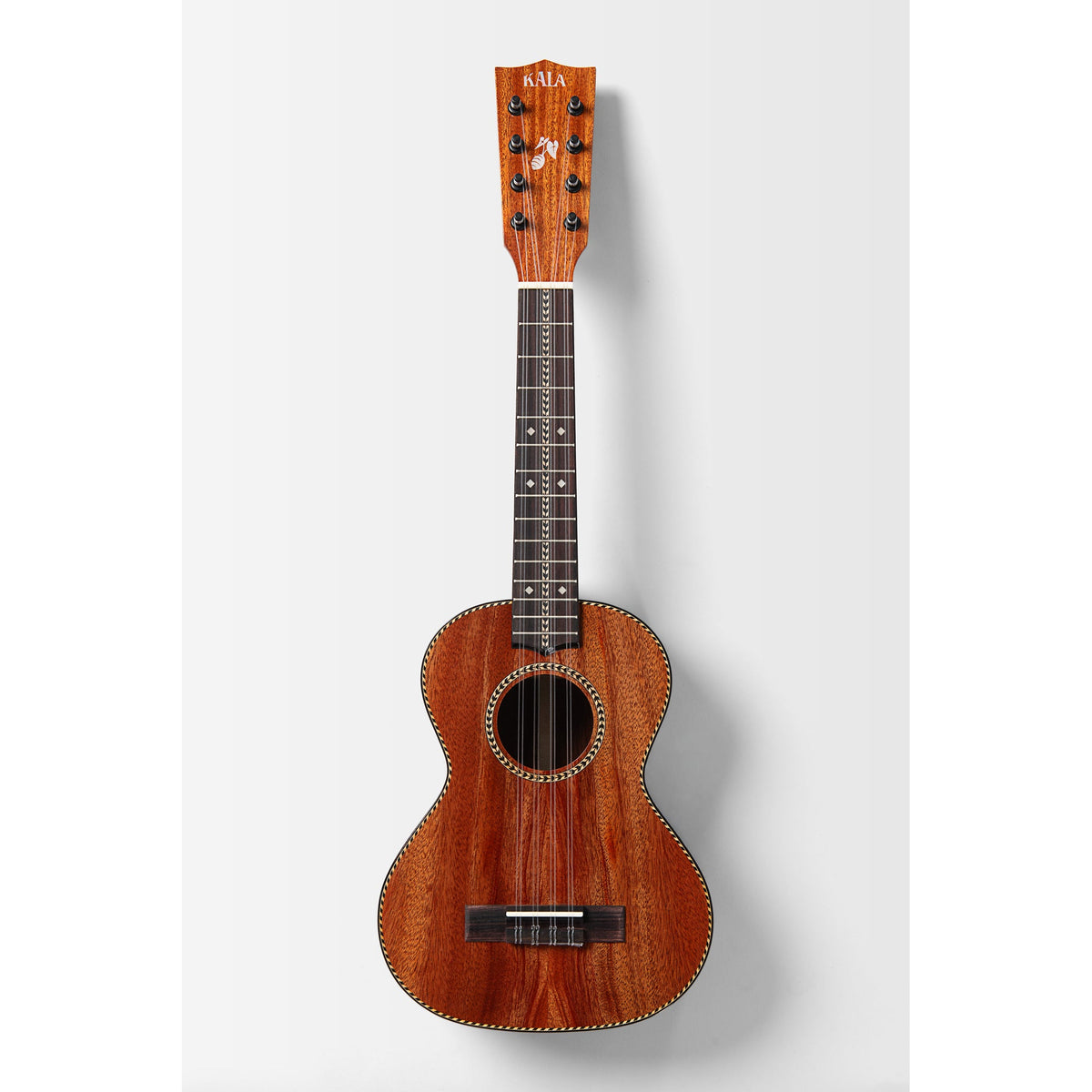 Full front view of the Kala KA-TARO-ASMH-T 8-string tenor ukulele