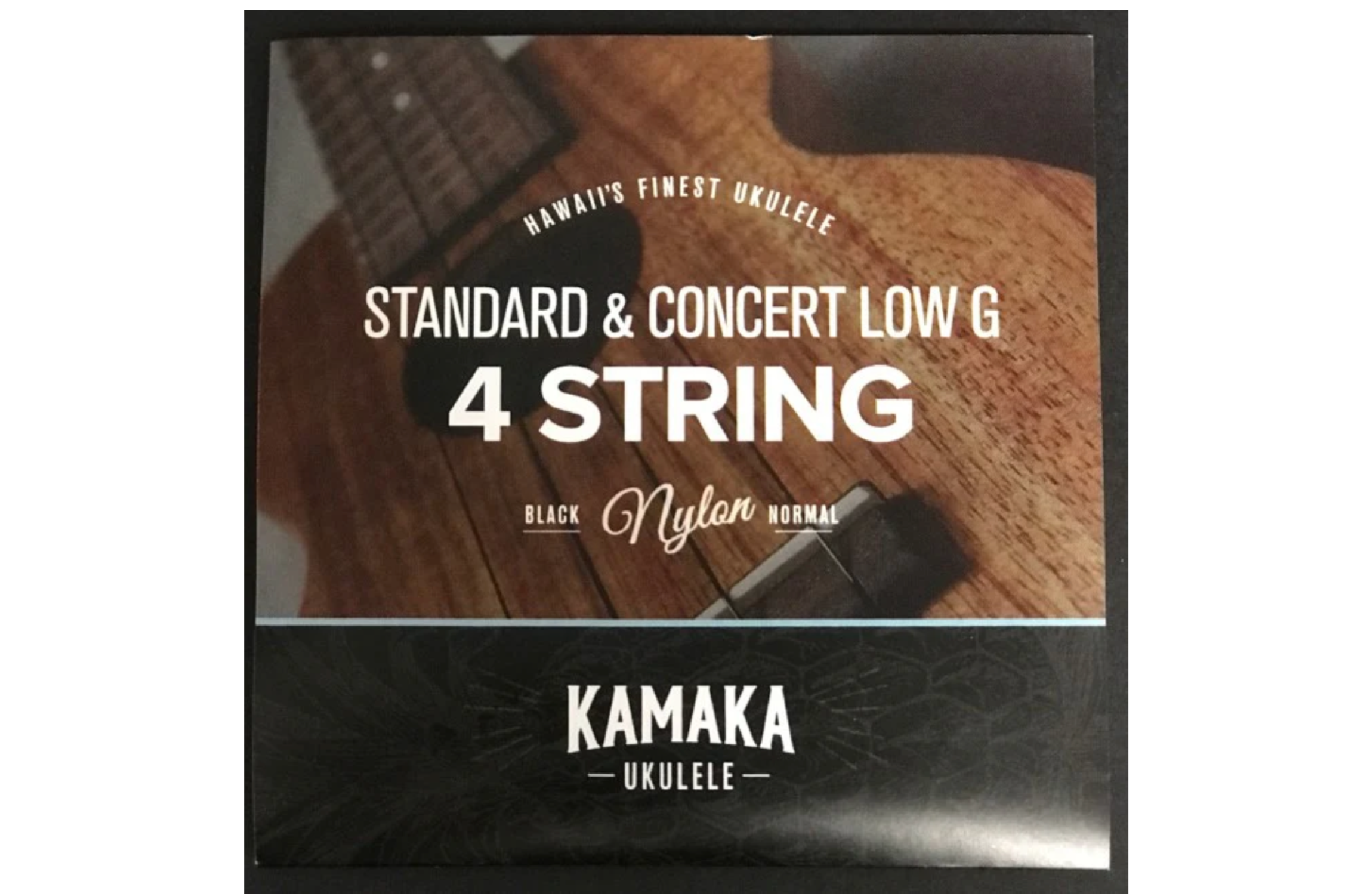 Kamaka S-1G Black Nylon Standard and Concert Strings G-C-E-A - LOW G