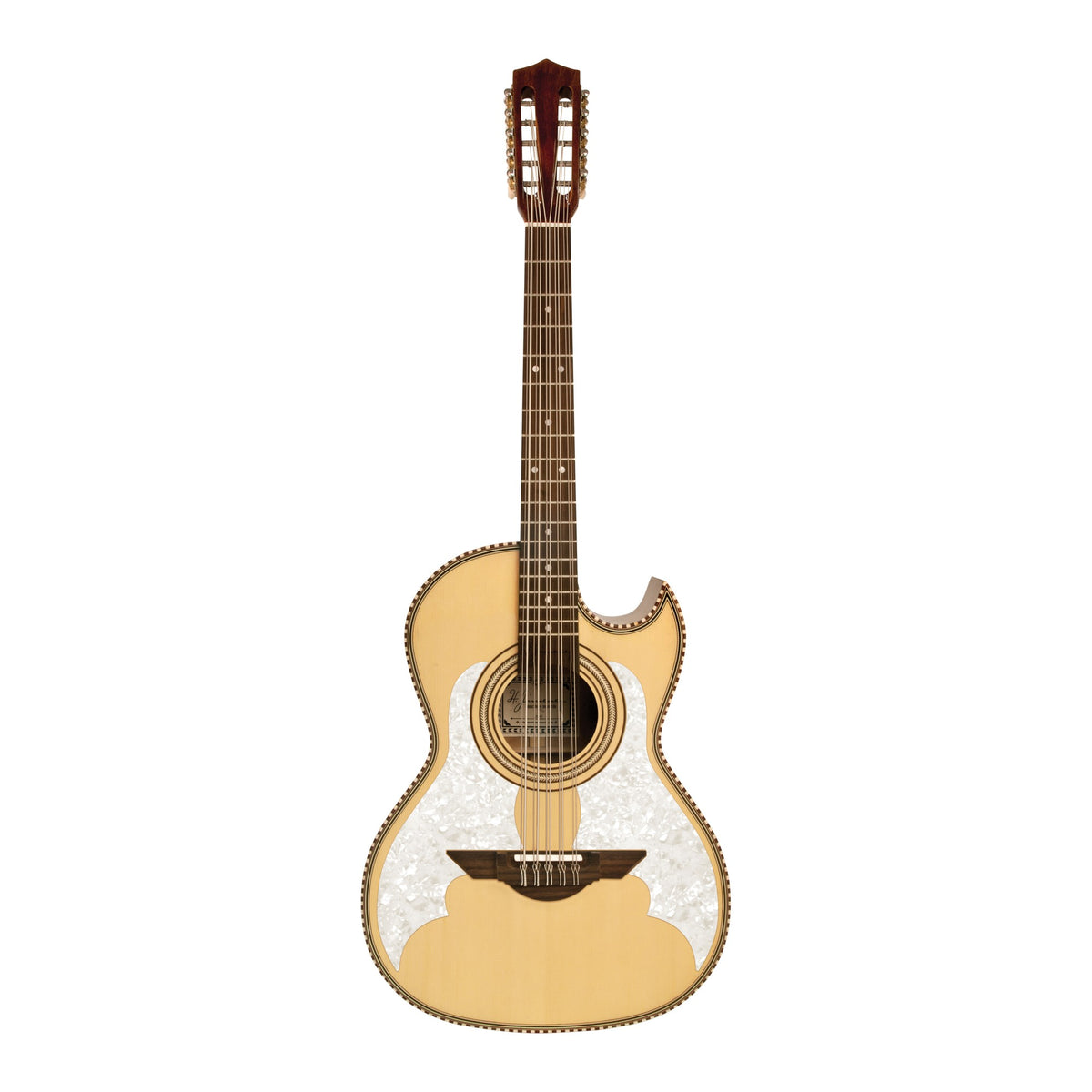 H. Jimenez LBQ3 El Murciélago Cutaway Bajo Quinto, full front view from headstock to end