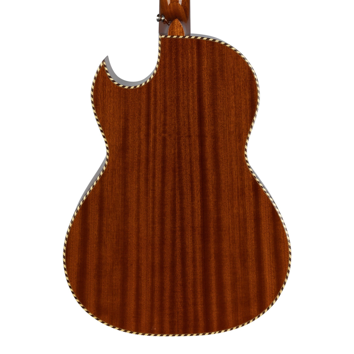 H. Jimenez LBQ4E El Patrón Cutaway Acoustic Electric Bajo Quinto, back of the body showing the back and sides