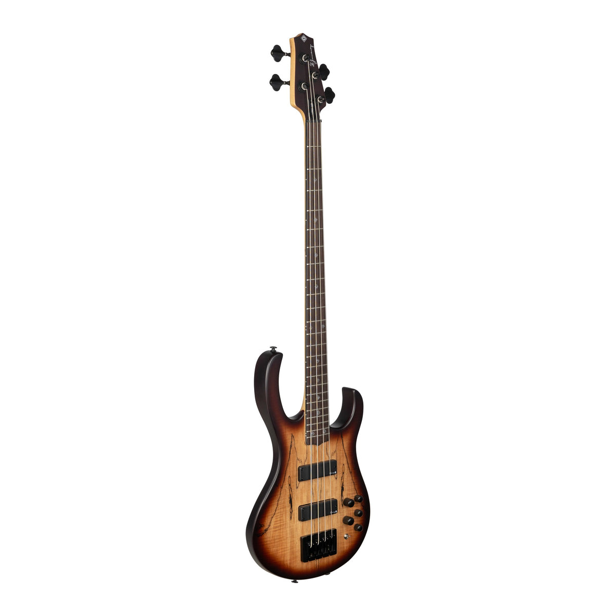 H. Jimenez LBS4-SB Camaleón 4-String Electric Bass Guitar - Spalt Burst, angled front view of the body
