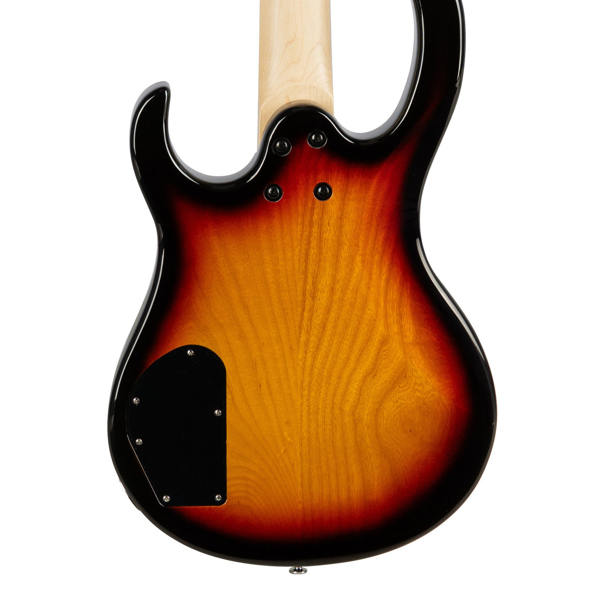 H. Jimenez LBS4-VB Camaleón 4-String Electric Bass Guitar - Vintage Burst, back of the body showing the back and sides