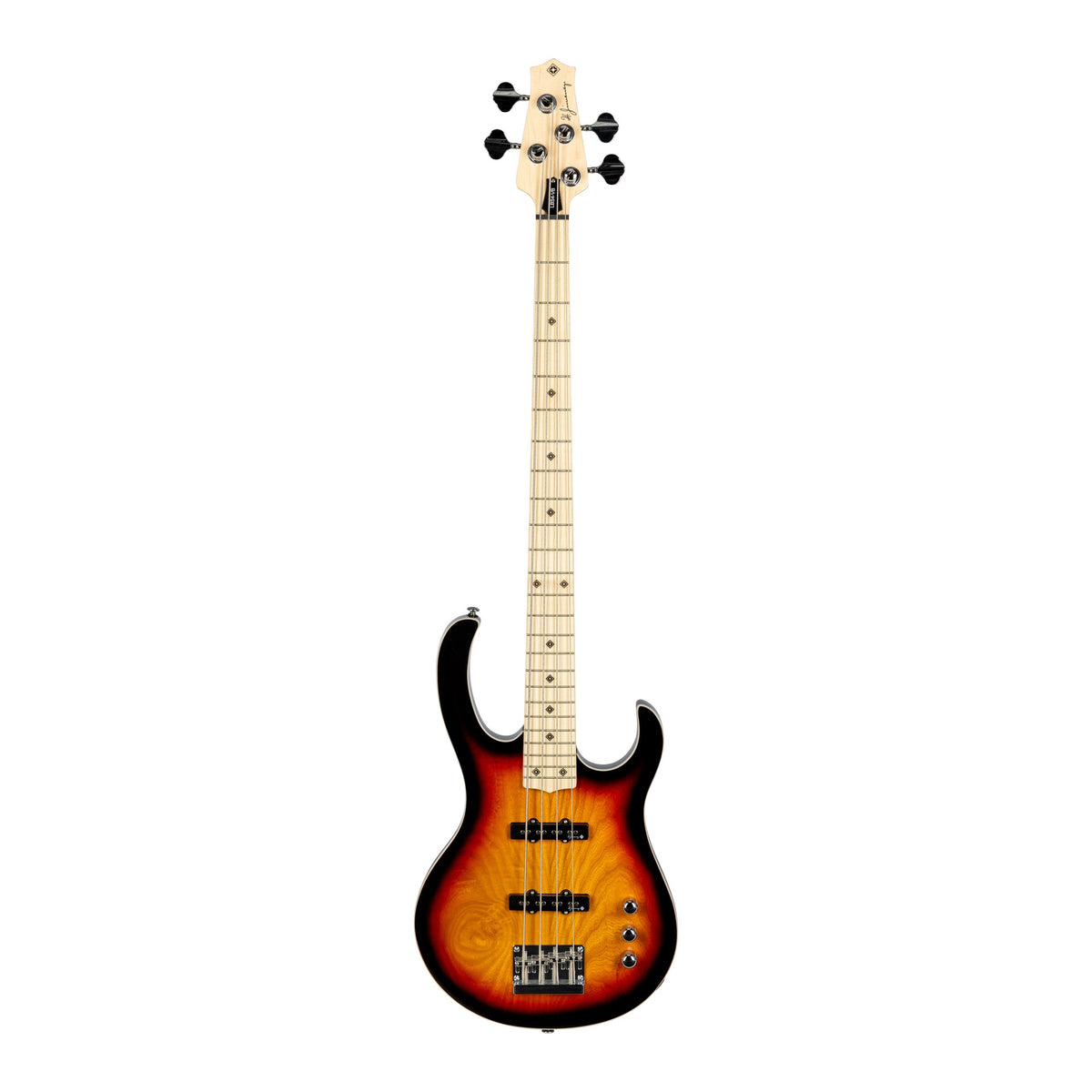 H. Jimenez LBS4-VB Camaleón 4-String Electric Bass Guitar - Vintage Burst, full front view from headstock to end