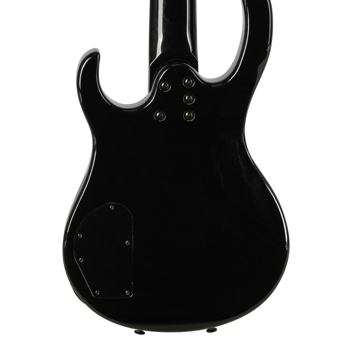 H. Jimenez LBS5-BK Camaleón 5-String Electric Bass Guitar - Black, back of the body showing the back and sides