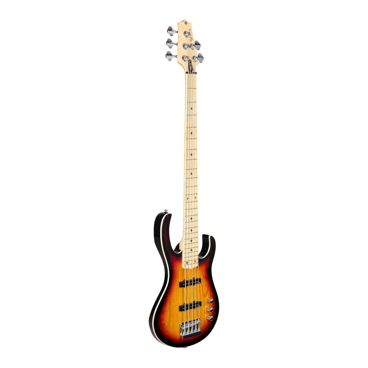 H. Jimenez LBS5-VB Camaleón 5-String Electric Bass Guitar - Vintage Burst, angled front view of the body