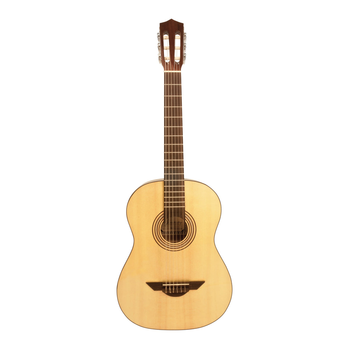 H. Jimenez LG1 Voz Fuerte Full Size Nylon String Guitar, full front view from headstock to end
