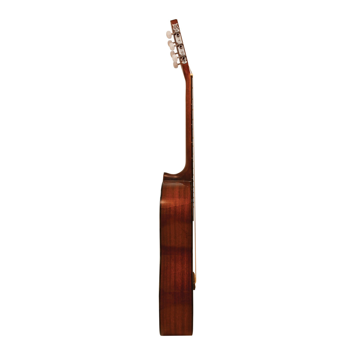 H. Jimenez LG1 Voz Fuerte Full Size Nylon String Guitar, side view showing the body depth