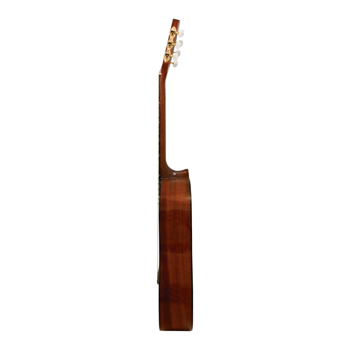 H. Jimenez LG2 El Artista Full Size Nylon String Guitar, side view from the treble side