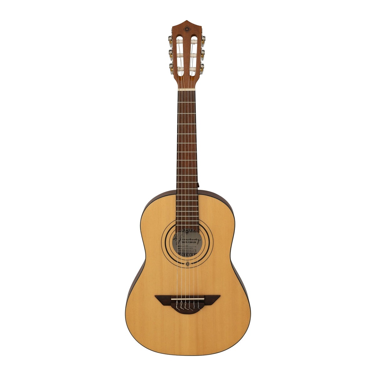 H. Jimenez LG50 Educativo 1/2 Size Nylon String Guitar, full front view from headstock to end