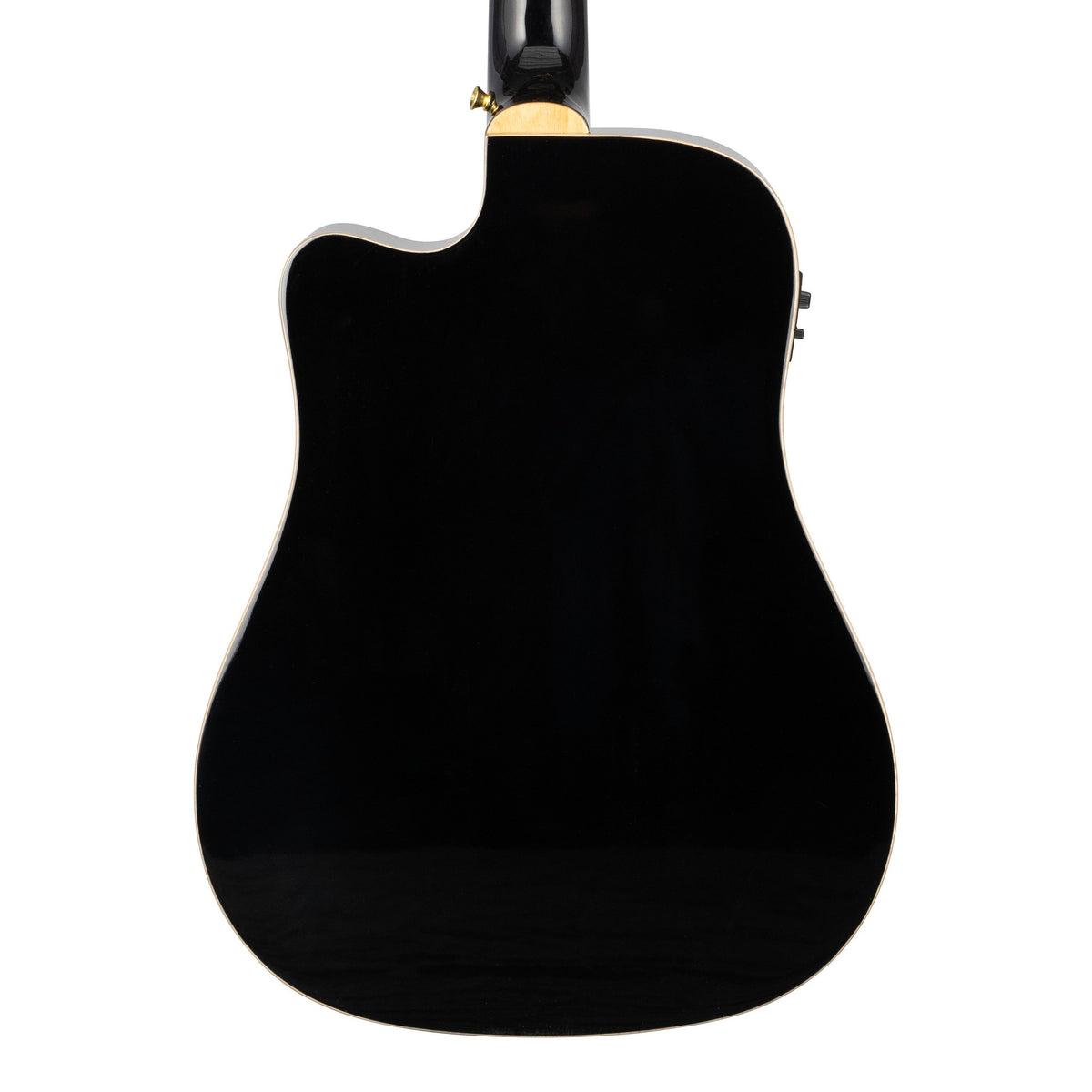 H. Jimenez LGD1-CEBK Guitarra Doble 12-String Cutaway Acoustic Electric Guitar - Black, back of the body showing the back and sides