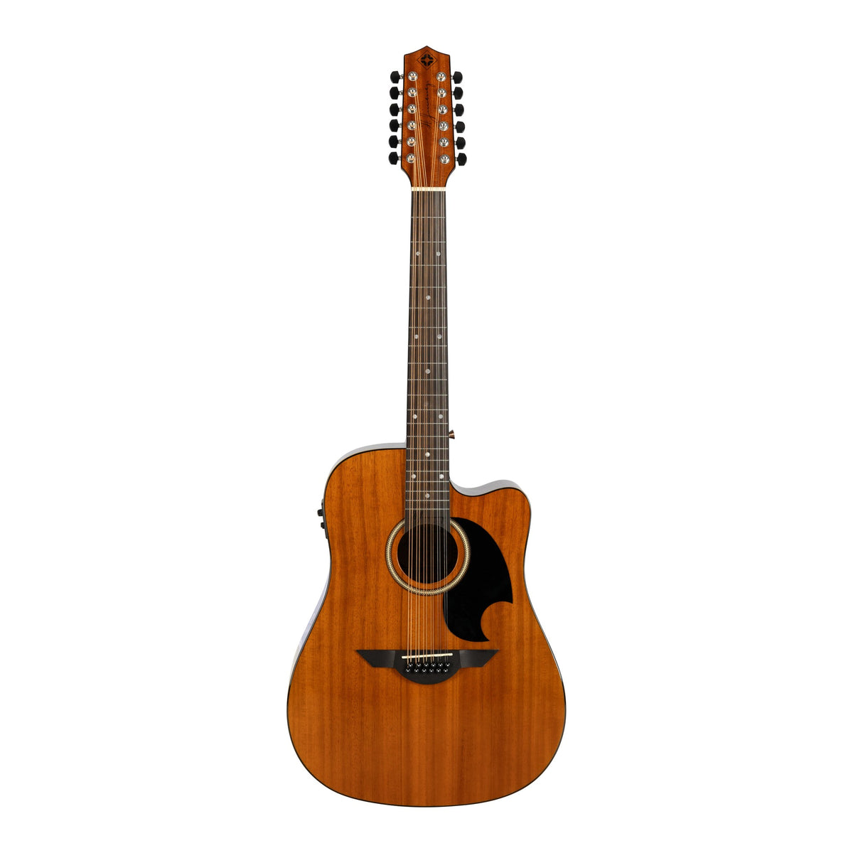 H. Jimenez LGD1-CENM Guitarra Doble 12-String Cutaway Acoustic Electric Guitar - Natural Mahogany, full front view from headstock to end