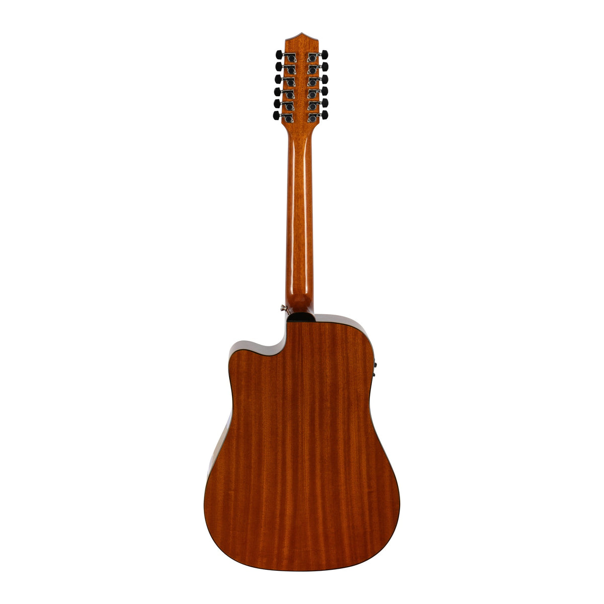 H. Jimenez LGD1-CENM Guitarra Doble 12-String Cutaway Acoustic Electric Guitar - Natural Mahogany, full back view from headstock to end