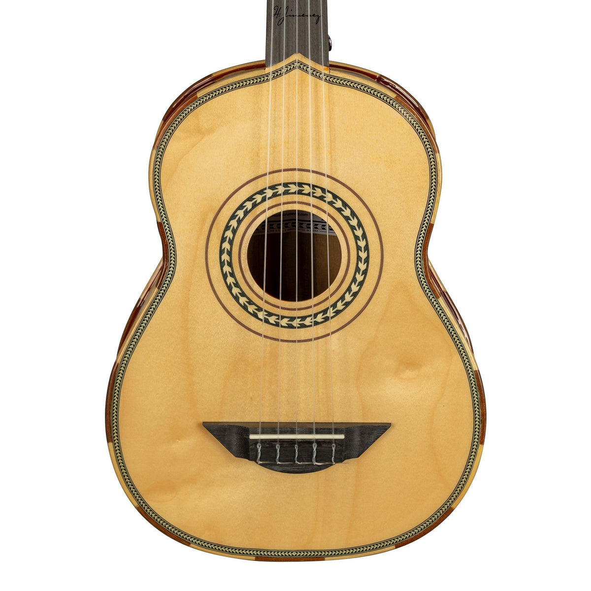 H. Jimenez LV2 Quetzal Student Vihuela, front of the body with the lower fretboard