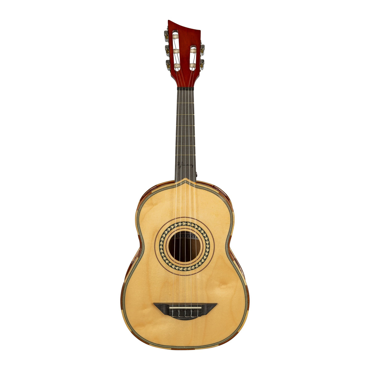 H. Jimenez LV2 Quetzal Student Vihuela, full front view from headstock to end