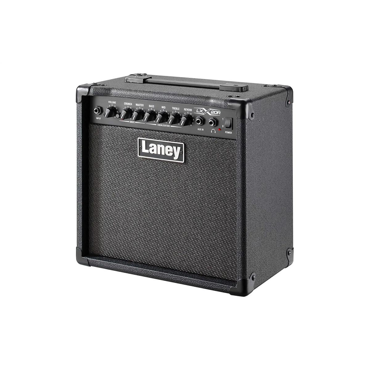 Laney LX20R black 20W combo amp, angled view from the left