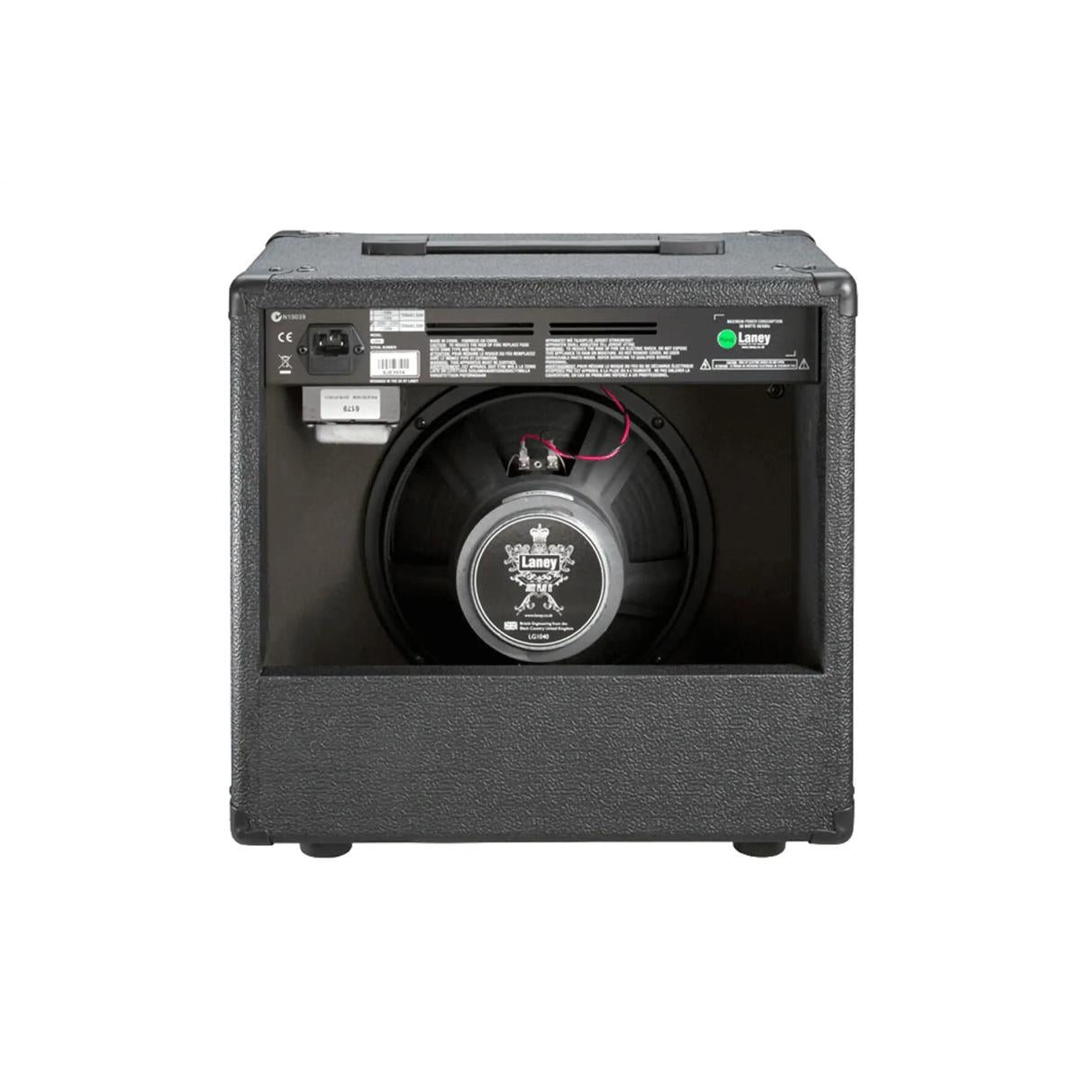 Laney LX35R black 35W combo amp, back showing the speaker