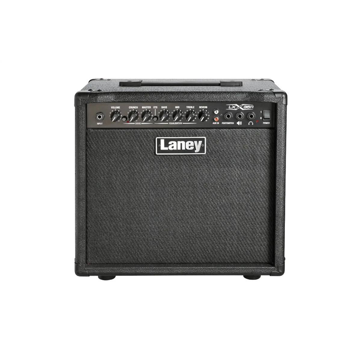 Laney LX35R black 35W electric guitar combo amp, front with Laney badge