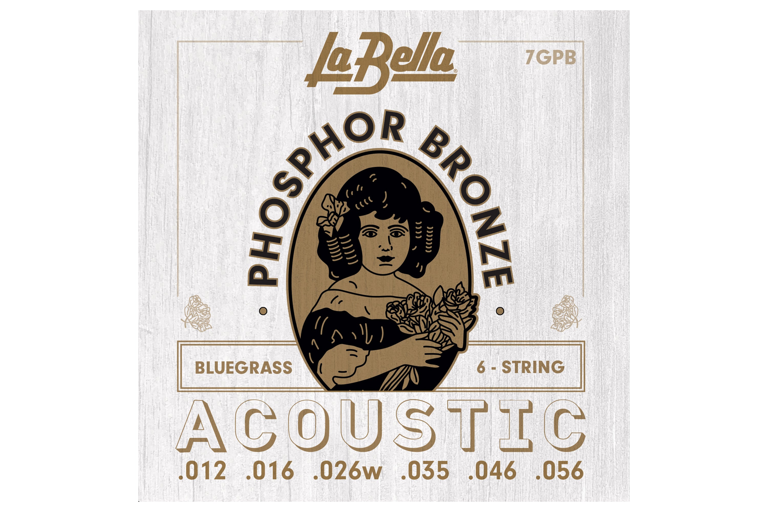 La Bella 7GPB Phosphor Bronze Acoustic Steel Strings (E to E Tuning) FITS Romero Creations Baritone Guilele