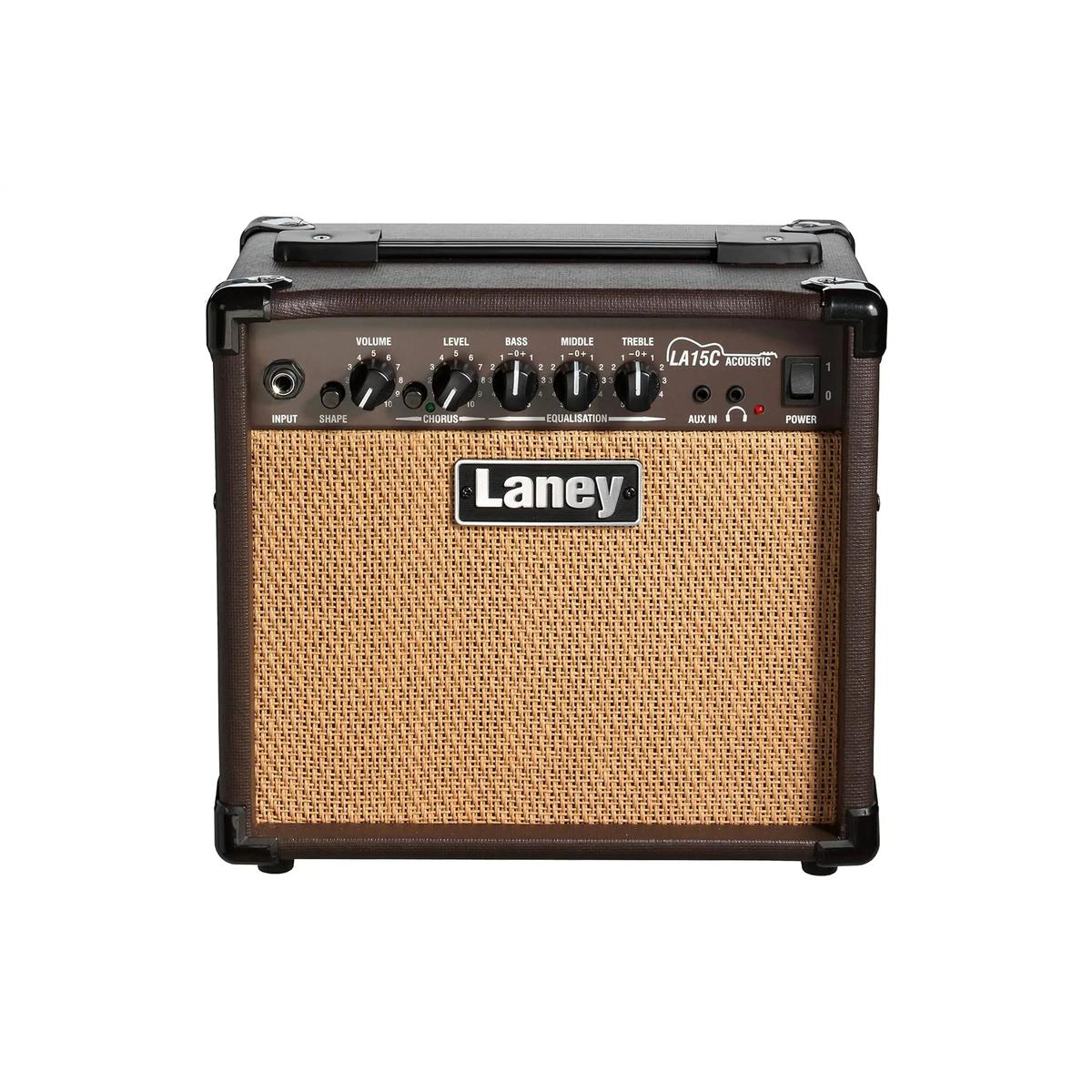 Laney LA15C 15W acoustic guitar combo amp, front with tan grille