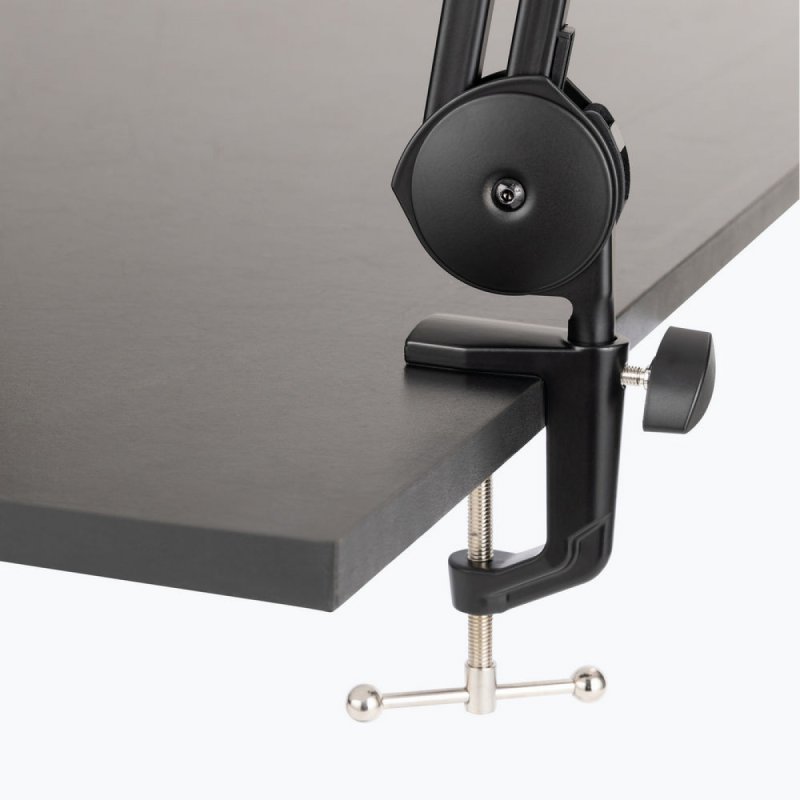 On-Stage MBS7500 C-clamp attached to the edge of a desk
