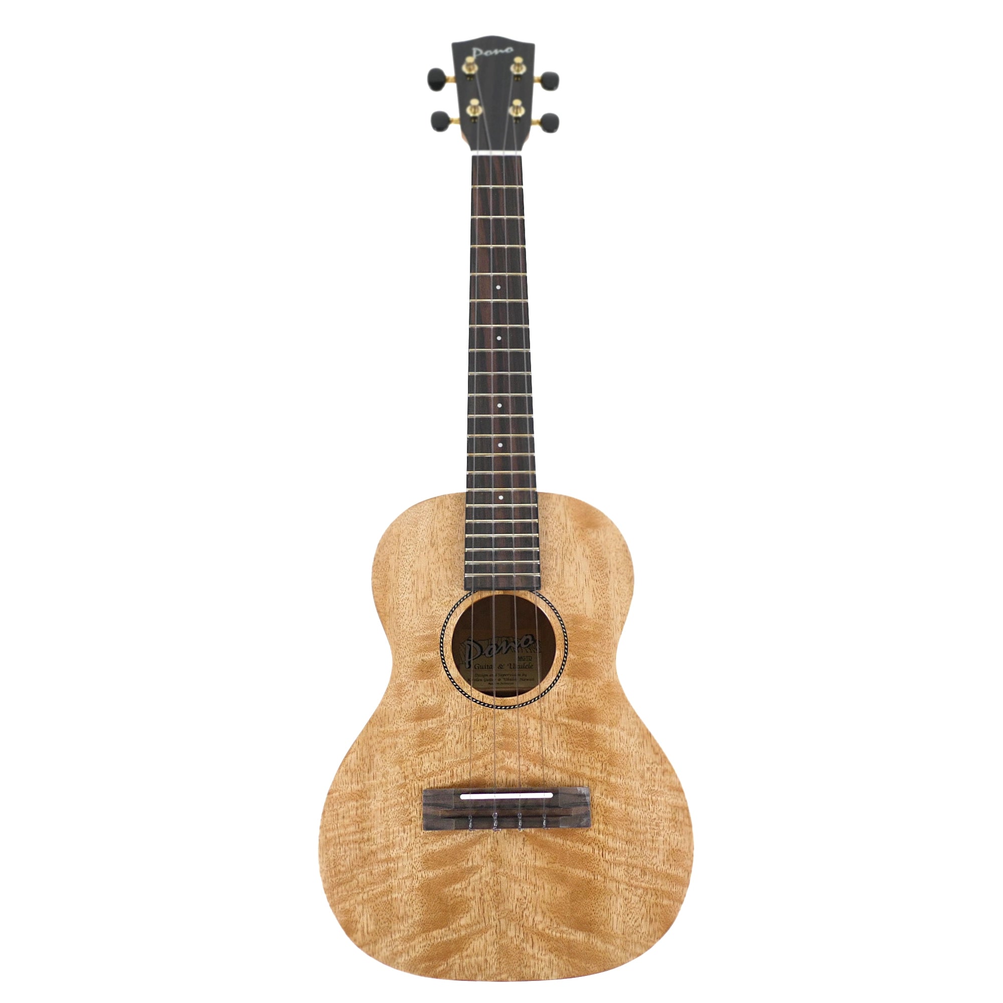 Full front view shows the Pono MGTD tenor ukulele with its solid mango body and gloss finish.