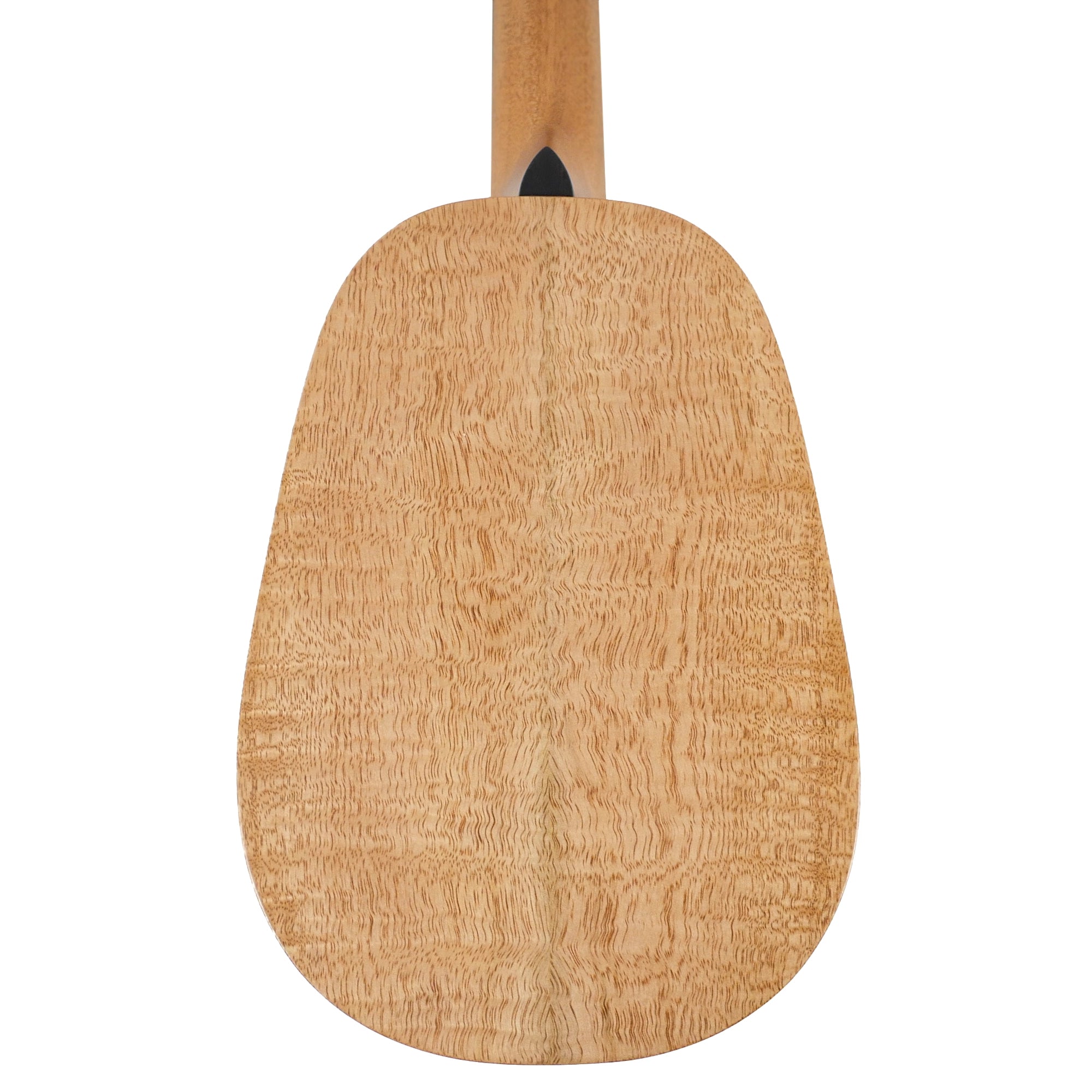 Rear view highlights the solid mango back and its detailed natural wood grain.