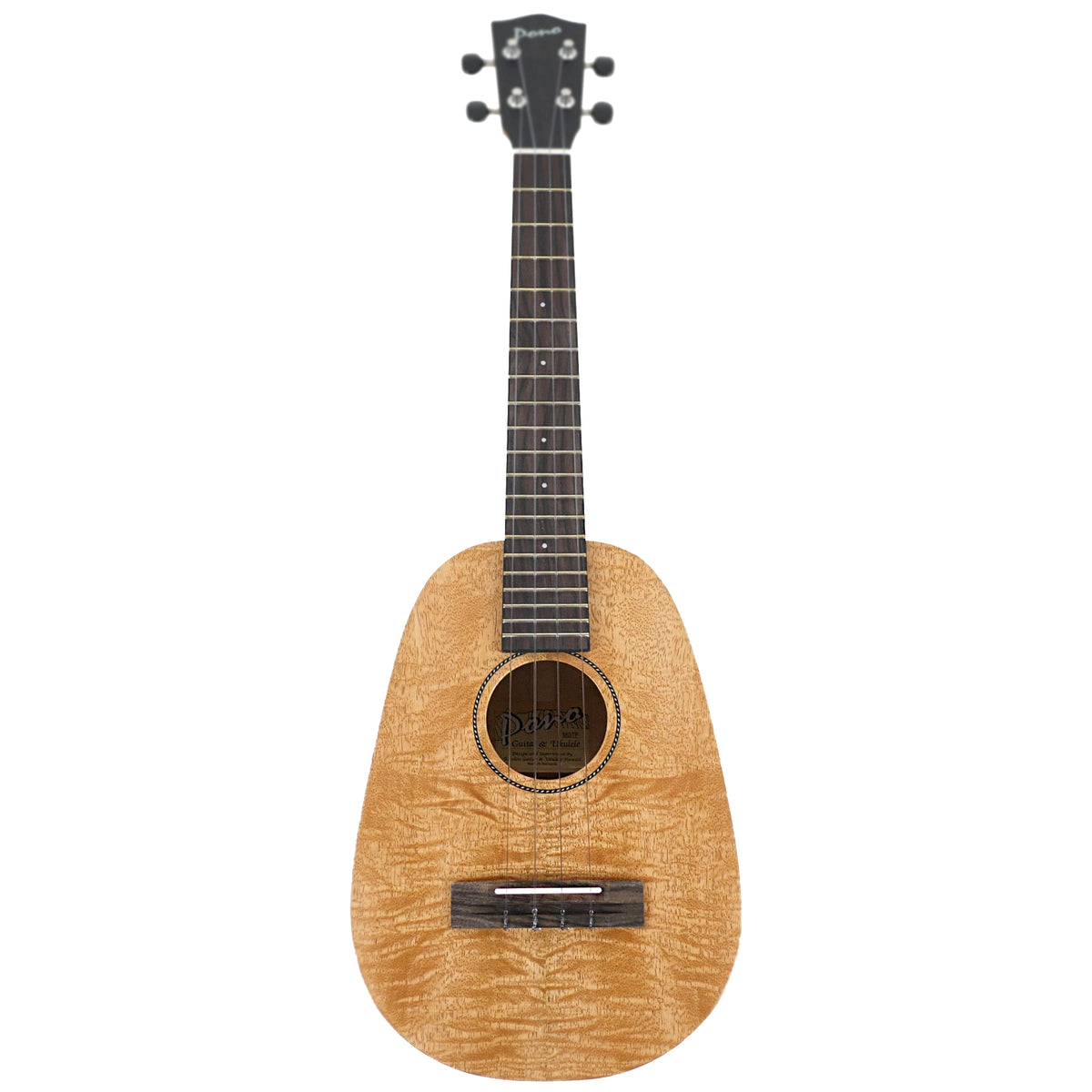 Full front view shows the Pono MGTD tenor ukulele with its solid mango body and gloss finish.