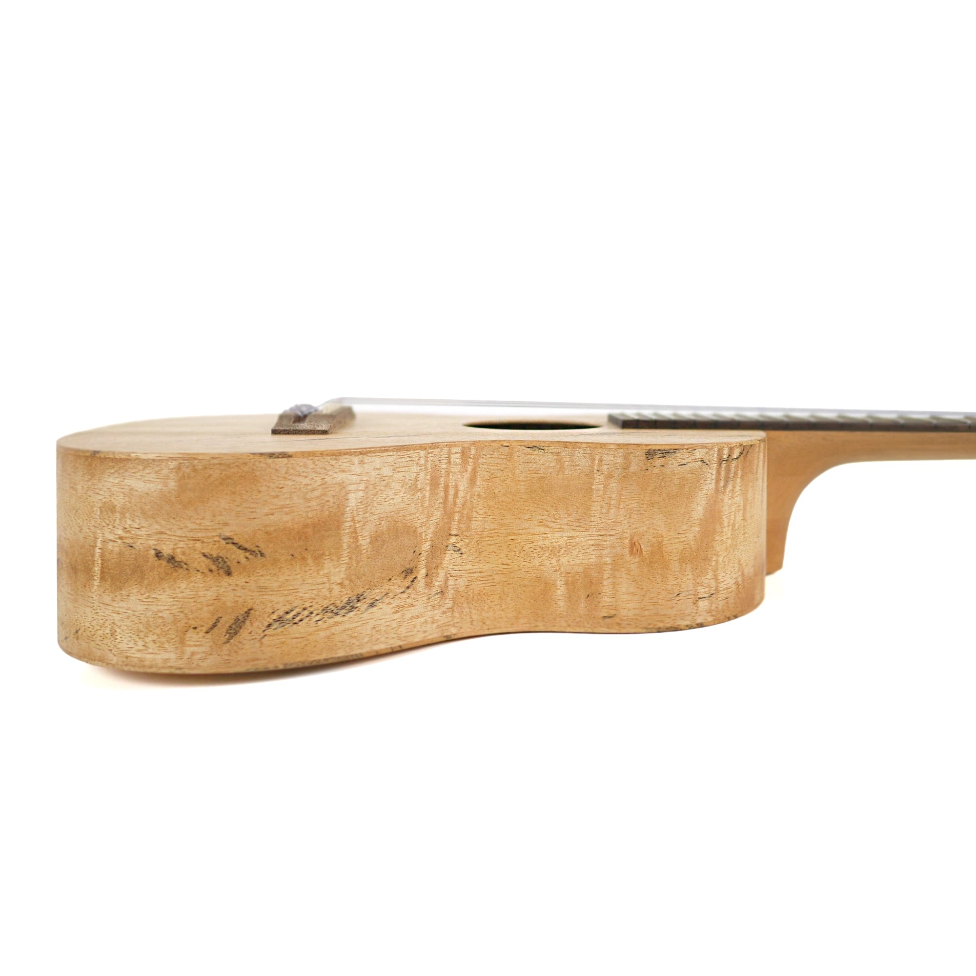 Side view of the PONO MGT-K highlighting the solid mango sides, satin finish, and body profile.